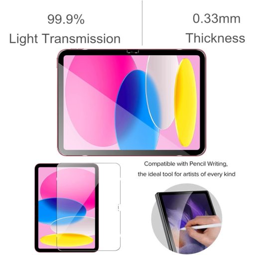 KUSINHOKA Zaštitno staklo za ekran za iPad 10. generacije (2022), 2 komada, 10,9 inča, kaljeno staklo otporno na ogrebotine, HD prozirna zaštitna folija otporna na otiske prstiju