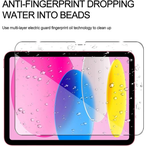 KUSINHOKA Folie de protecție ecran iPad 10th Generation (2022), 2 buc, 10.9 inch, Sticlă călită rezistentă la zgârieturi, Folie de protecție HD transparentă anti-amprentă