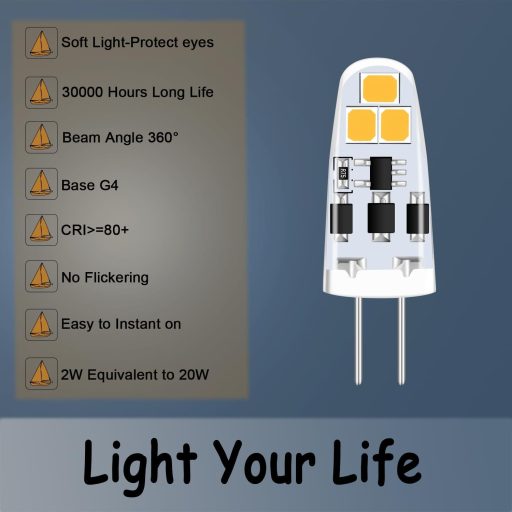 LED žiarovka TIAFELNGLY G4 2W teplá biela 12V stmievateľná, sada 6 ks