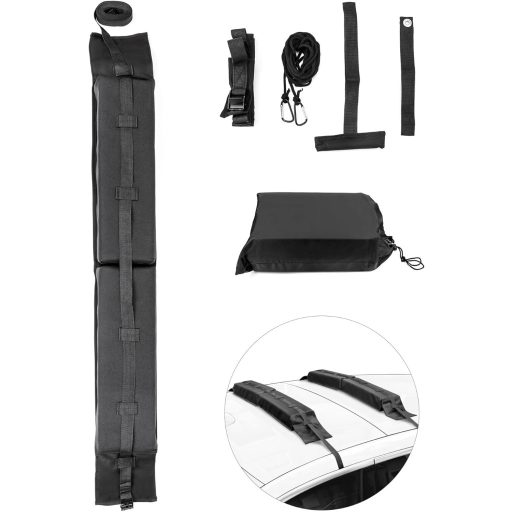 QWORK Univerzális Puha Tetőcsomagtartó Szett Kajak Szörf Kenu Sí Szállításhoz