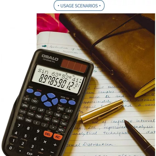 Calculator științific OSALO cu 240 de funcții, ecran cu două linii.