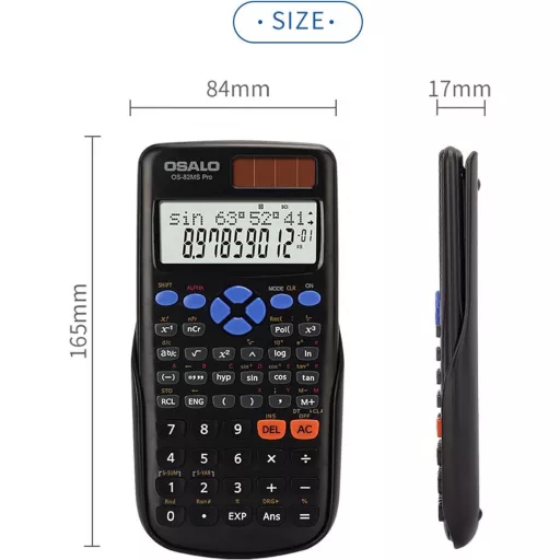 Calculator științific OSALO cu 240 de funcții, ecran cu două linii.