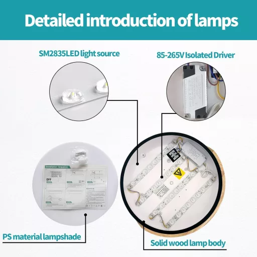 Lampa de tavan LED Schindora 24W 30cm alb cald 3000K pentru living sau dormitor