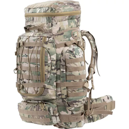 BACKFERRY Nagy Katonai Hátizsák 80L - Taktikai Túrazsák Terepszínű Kivitelben - Kemping, Túrázás, Bushcraft Kalandokhoz - Unisex Hátizsák