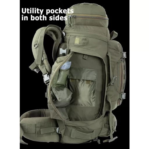 BACKFERRY Nagy Katonai Hátizsák 80L - Taktikai Túrazsák Terepszínű Kivitelben - Kemping, Túrázás, Bushcraft Kalandokhoz - Unisex Hátizsák