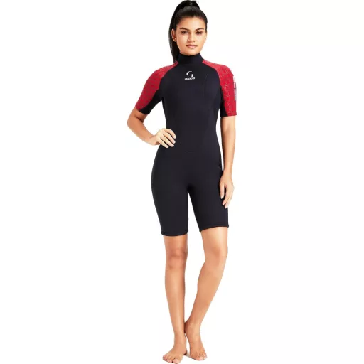 ZCCO 3mm Neoprén Wetsuit Hátzipper Férfi Női Szörfözés Úszás Kajak - XS, Women's Red