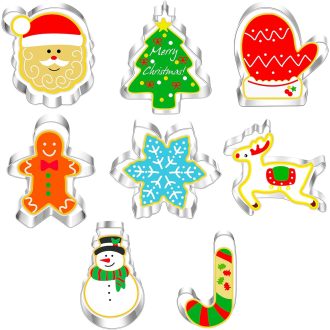   BELSVOR 8 darabos rozsdamentes karácsonyi keksz vágó szett