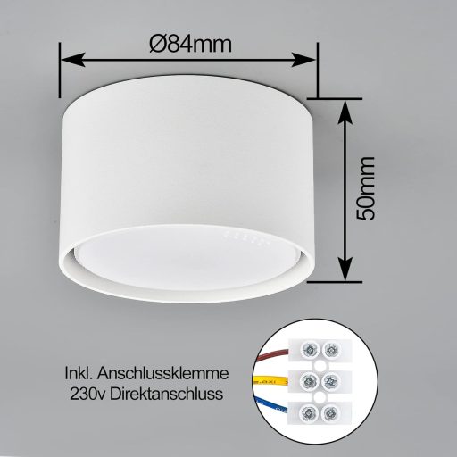BOYIR LED Beépíthető Spotlámpa GX53 6W Meleg Fehér 3000K Kerek Alumínium Mennyezeti Lámpa