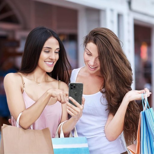 Andwing Priehľadný trblietavý obal na iPhone 12 Pro Max - Kryštálový TPU ochranný obal, nárazuvzdorný, odolný voči poškriabaniu, tenký obal na mobil 6.7"