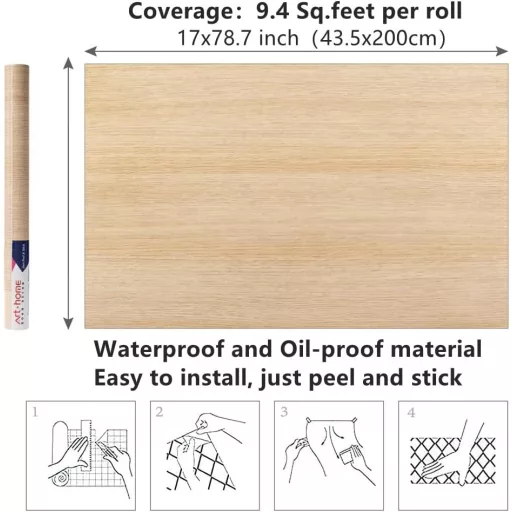 Arthome samoljepljiva zidna naljepnica s uzorkom rustikalnog hrasta, 42x200 cm, za dekoraciju namještaja
