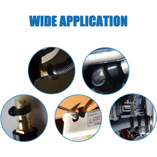 BESTYCHAO 2db 8 Inch Rozsdamentes Acél Csőbilincs Féreghajtás Állítható Csőbilincs Fekete