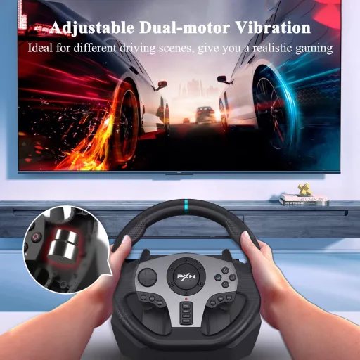 PXN V9 Gaming Lenkrad 270/900° Pedálokkal PS4 Xbox PC Switch