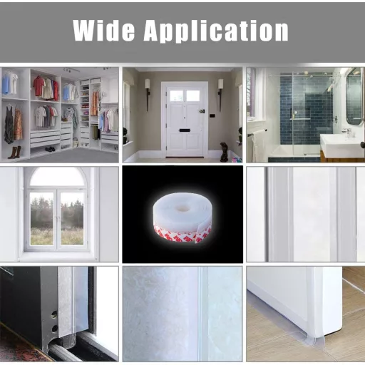 DPM Tapes szilikon ajtótömítés 3M ragasztóval, 5m, hőszigeteléssel és hangszigetelés