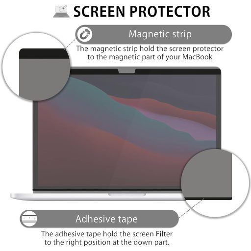 MyGadget Mágneses Adatvédelmi Fólia MacBook Pro 13" és Air 13" - Eltávolítható Privátszűrő