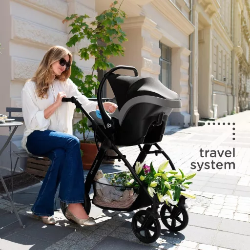 Kinderkraft MOOV CT 3u1 Dječja Kolica s Autosjedalicom, Sklopiva, do 26 kg, Ležeći Položaj