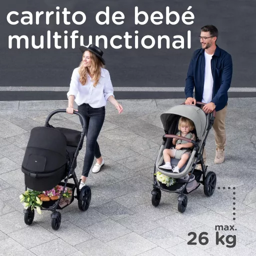 Kinderkraft MOOV CT 3az1-ben Babakocsi Autósülés Kombinációval, Összecsukható, 26 kg-ig, Fekvő Pozíció