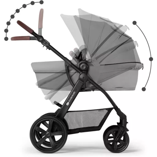 Kinderkraft MOOV CT 3az1-ben Babakocsi Autósülés Kombinációval, Összecsukható, 26 kg-ig, Fekvő Pozíció