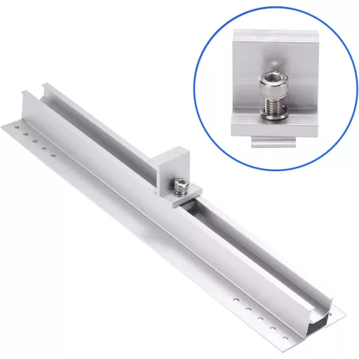 SHTALHST Set 8 console de fixare panouri solare - Suport reglabil din aluminiu în formă de Z pentru tablă cutată, cu șuruburi - Pentru acoperiș, rulotă, camping