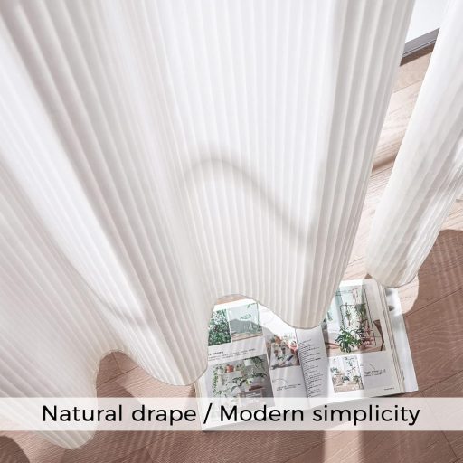 Topfinel Fehér Fényáteresztő Függöny Hálószobába és Nappaliba - 225x140 cm