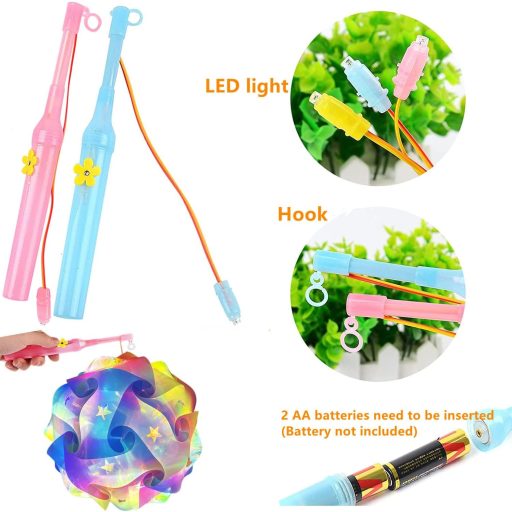 DAZZTIME Márton-napi Lámpa Készlet Gyerekeknek, Hordozható Papírlámpa Farsang Szülinap Esküvő