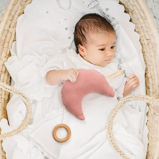 Ružový Mesiac Hrajúca Visacia Hračka na Kočík a Postieľku - OESSUF