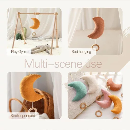 Ružový Mesiac Hrajúca Visacia Hračka na Kočík a Postieľku - OESSUF