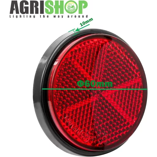 AGRISHOP 2x Catadioptru spate autoadeziv roșu pentru mașină și remorcă 60mm