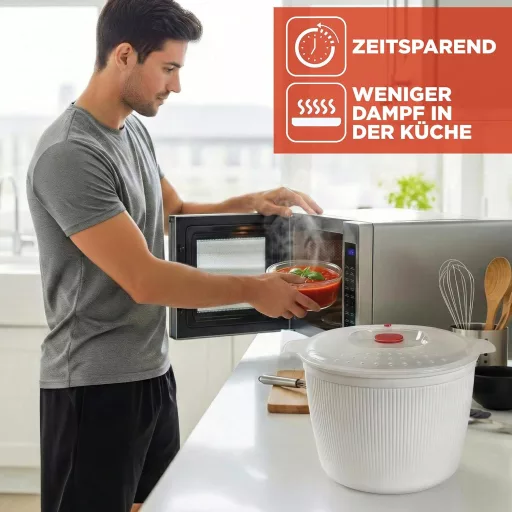 Snips Mikrózható Tésztafőző és Burgonyafőző Tál 4L Fedéllel