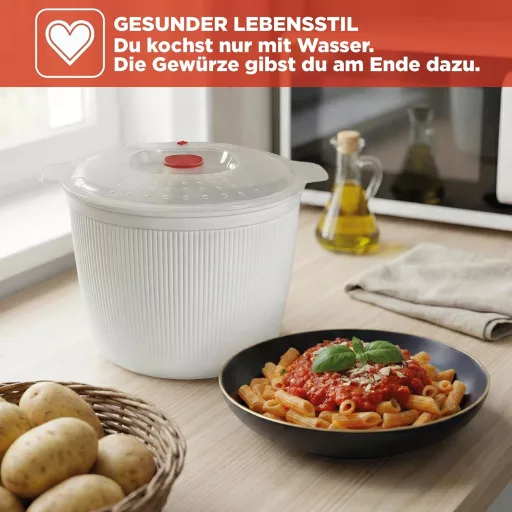 Snips Mikrózható Tésztafőző és Burgonyafőző Tál 4L Fedéllel