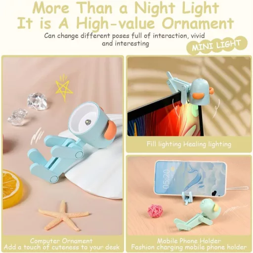 URAQT Slatka LED Noćna Lampica za Djecu u Obliku Psa - 2 kom, Podesiva, Prijenosna (Bež+Žuta)