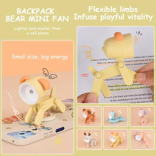 URAQT Aranyos LED Kutyus Éjjeli Lámpa Gyerekeknek - 2db, Állítható, Hordozható (Bézs+Sárga)