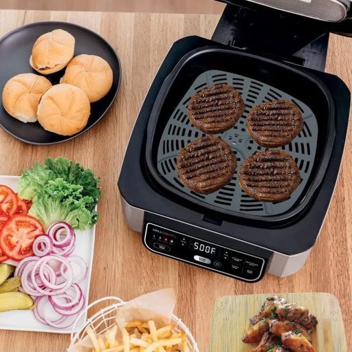 AUMUA Szilikon Forma Ninja Foodi AG301EU Légfriteuzhez, Tapadásmentes Újrahasználható Betét 21x22cm Szürke