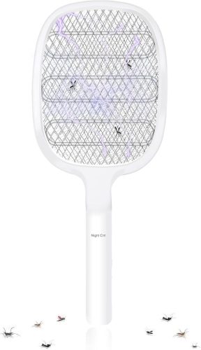 Raachetă electrică anti-țânțari Night Cat 3000V - Încărcare USB-C, distrugător de insecte.