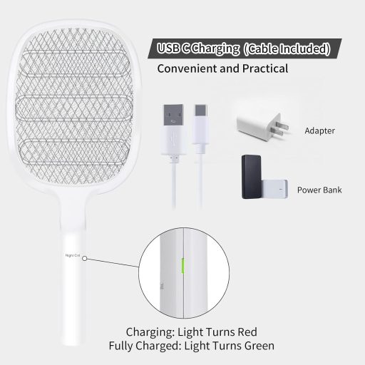 Night Cat Elektromos Szúnyogirtó Ütő 3000V - USB-C Tölthető Rovarcsapda