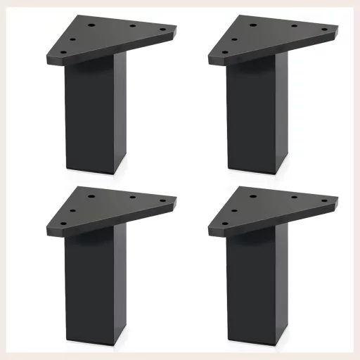 Kukicu bútor láb szett 4 db fekete 40x40 mm 10 cm csavarral