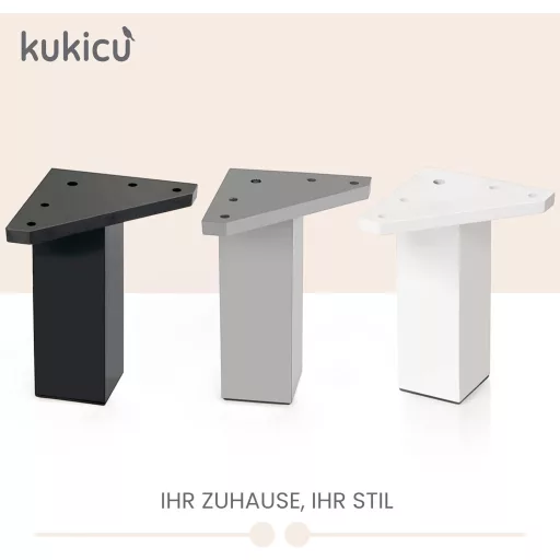 Kukicu bútor láb szett 4 db fekete 40x40 mm 10 cm csavarral