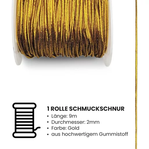 Netuno Arany Gumiszál 9m Ékszerkészítő Fonal 2mm Karkötő Gyöngyözés Rugalmas Zsinór Kreatív Kézműves Kellék