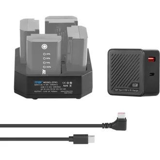   ZITAY NP-FZ100 4-Csatornás PD Gyorstöltő Sony Alpha A7III A7RIII A9 A7C A6600 Fényképezőgépekhez - Kompakt Akkumulátortöltő Kijelzővel