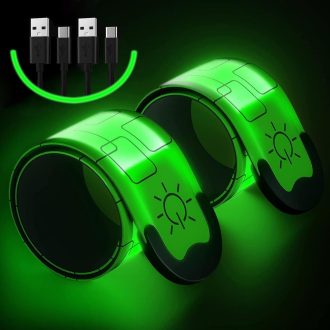   Aosethefrt LED Fénykarperc Töltöthető 2db Reflektív Futó Biztonsági Karkötő