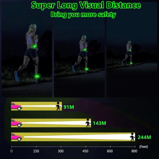Aosethefrt LED Fénykarperc Töltöthető 2db Reflektív Futó Biztonsági Karkötő