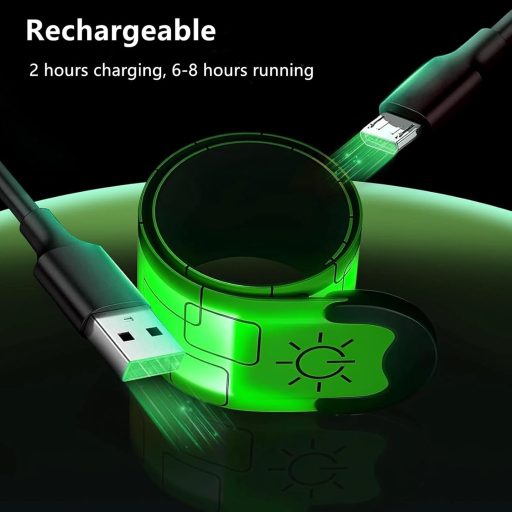 Aosethefrt LED Fénykarperc Töltöthető 2db Reflektív Futó Biztonsági Karkötő