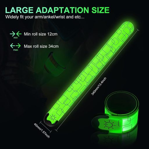 Aosethefrt LED Fénykarperc Töltöthető 2db Reflektív Futó Biztonsági Karkötő