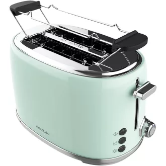   Cecotec Toaster 2 szeletes retro zöld kenyérpirító 980W rozsdamentes acél