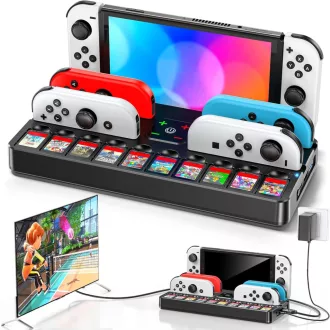   Tokluck Switch dokkoló OLED-hez 4K HDMI-vel, Joycon töltővel és játéktárolóval