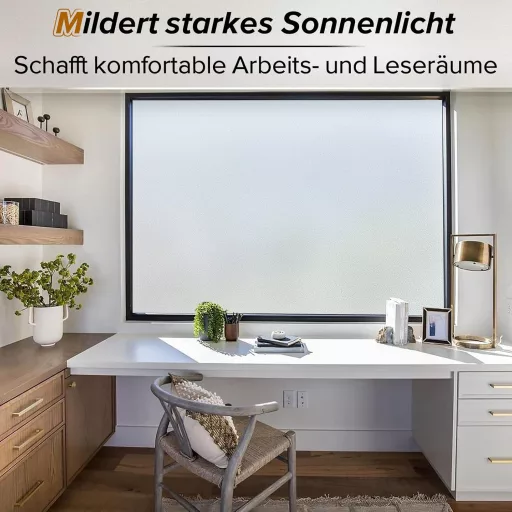 rabbitgoo Mat folija za prozore - Privatnost i efekt zamagljenog stakla 60x120cm - Samoljepljiva - UV zaštita