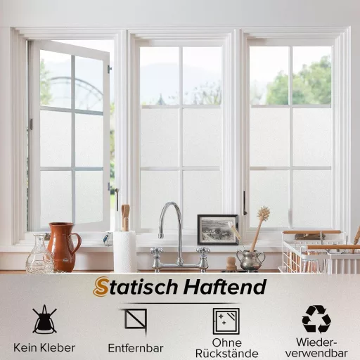 rabbitgoo Mat folija za prozore - Privatnost i efekt zamagljenog stakla 60x120cm - Samoljepljiva - UV zaštita