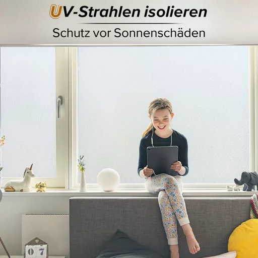 rabbitgoo Mat folija za prozore - Privatnost i efekt zamagljenog stakla 60x120cm - Samoljepljiva - UV zaštita