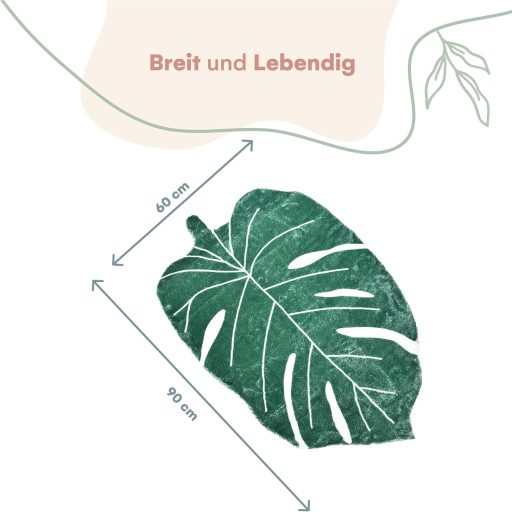 TranquilBeauty fürdőszobai szőnyeg leveles mintás zöld-fehér 60x90 cm