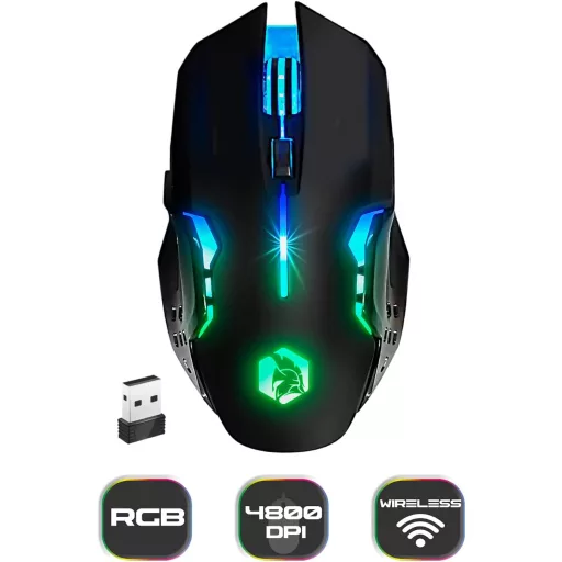 EMPIRE GAMING Armor RF800 Vezeték Nélküli Gamer Billentyűzet és Egér Szett RGB Háttérvilágítással, 4800 DPI, QWERTZ, PC/PS4/PS5/Xbox Kompati