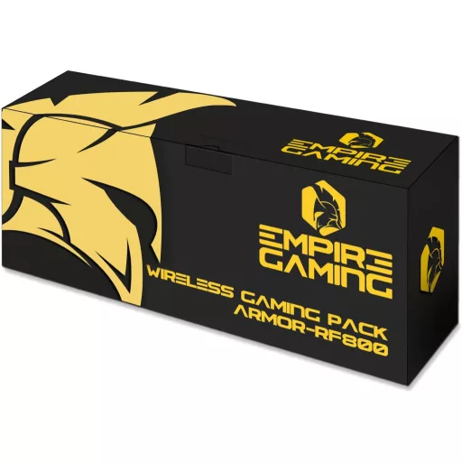 EMPIRE GAMING Armor RF800 Vezeték Nélküli Gamer Billentyűzet és Egér Szett RGB Háttérvilágítással, 4800 DPI, QWERTZ, PC/PS4/PS5/Xbox Kompati
